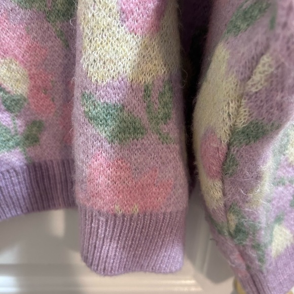 Mango Floral Knit Pastel Sweater NWT Sz M - Picture 8 of 12